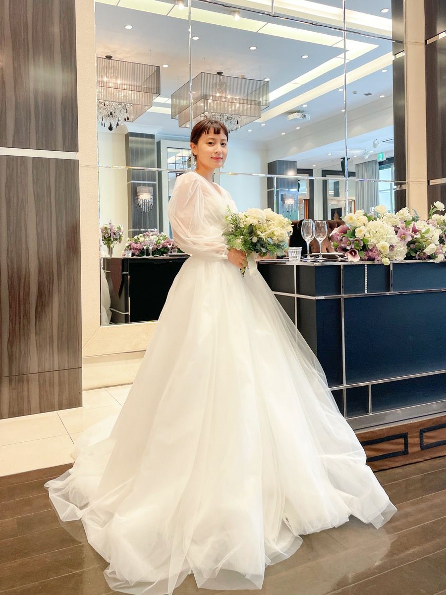 オリジナルドレス チュールドレス×パフスリーブ〈PD-WDOR-21