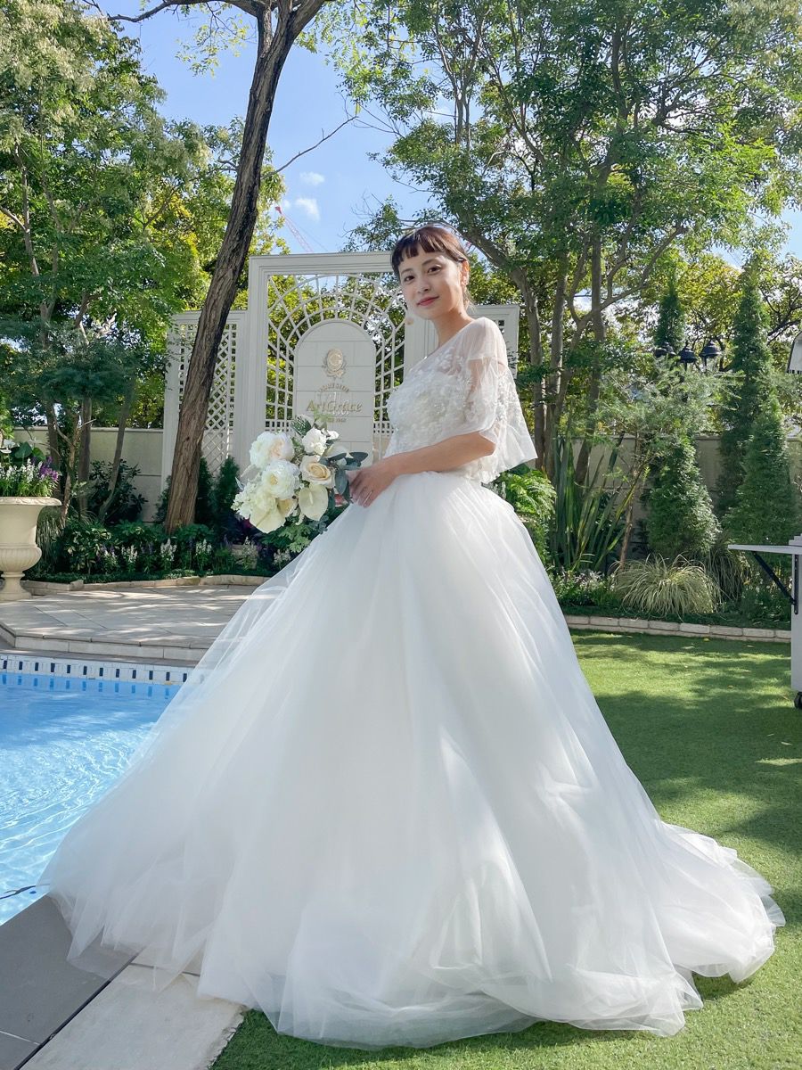 オリジナルドレス チュールドレス×フレアスリーブ〈PD-WDOR-22