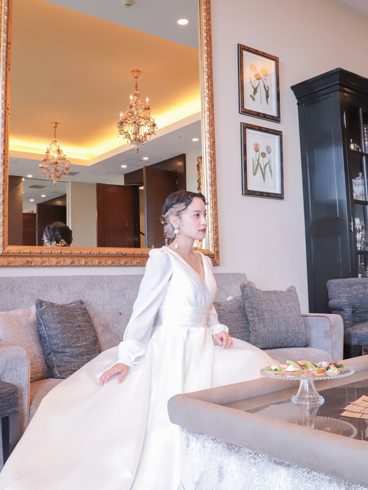 2wayミカドサテンドレス -ロングスリーブ〈PD-WDOR-62〉 | DRESSY