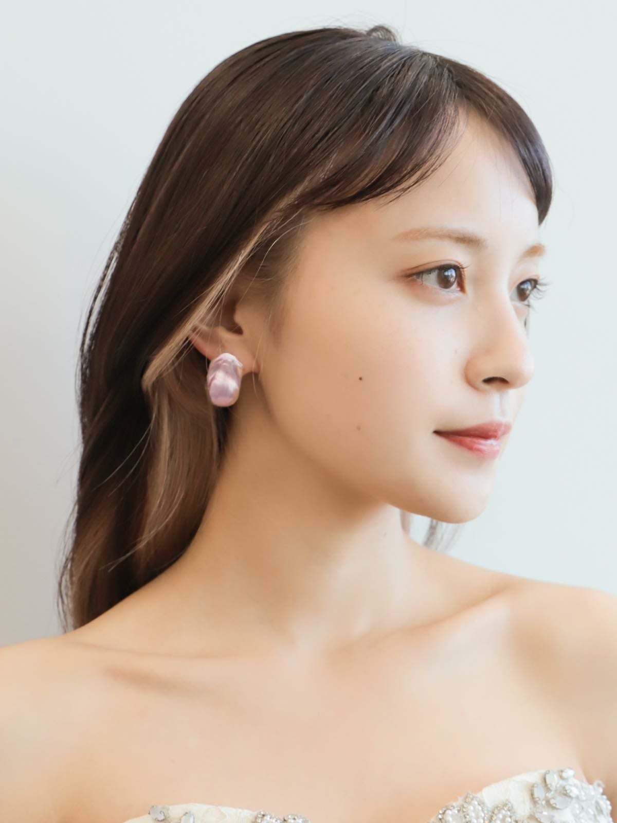 Pink Baroque Earring&Pierce 【WDP-ER-03】 バロックパール