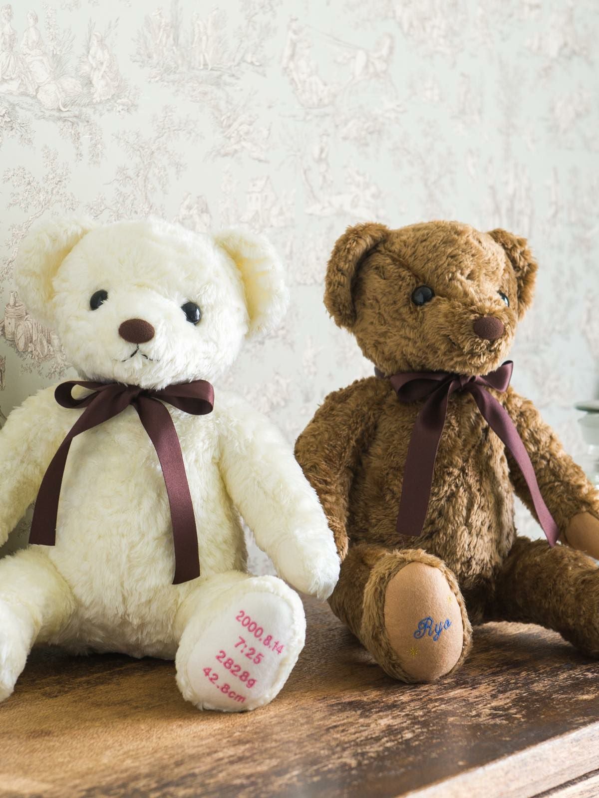 2体セット】刺繍入りウェイトドール（体重ベア）【シュガーベア