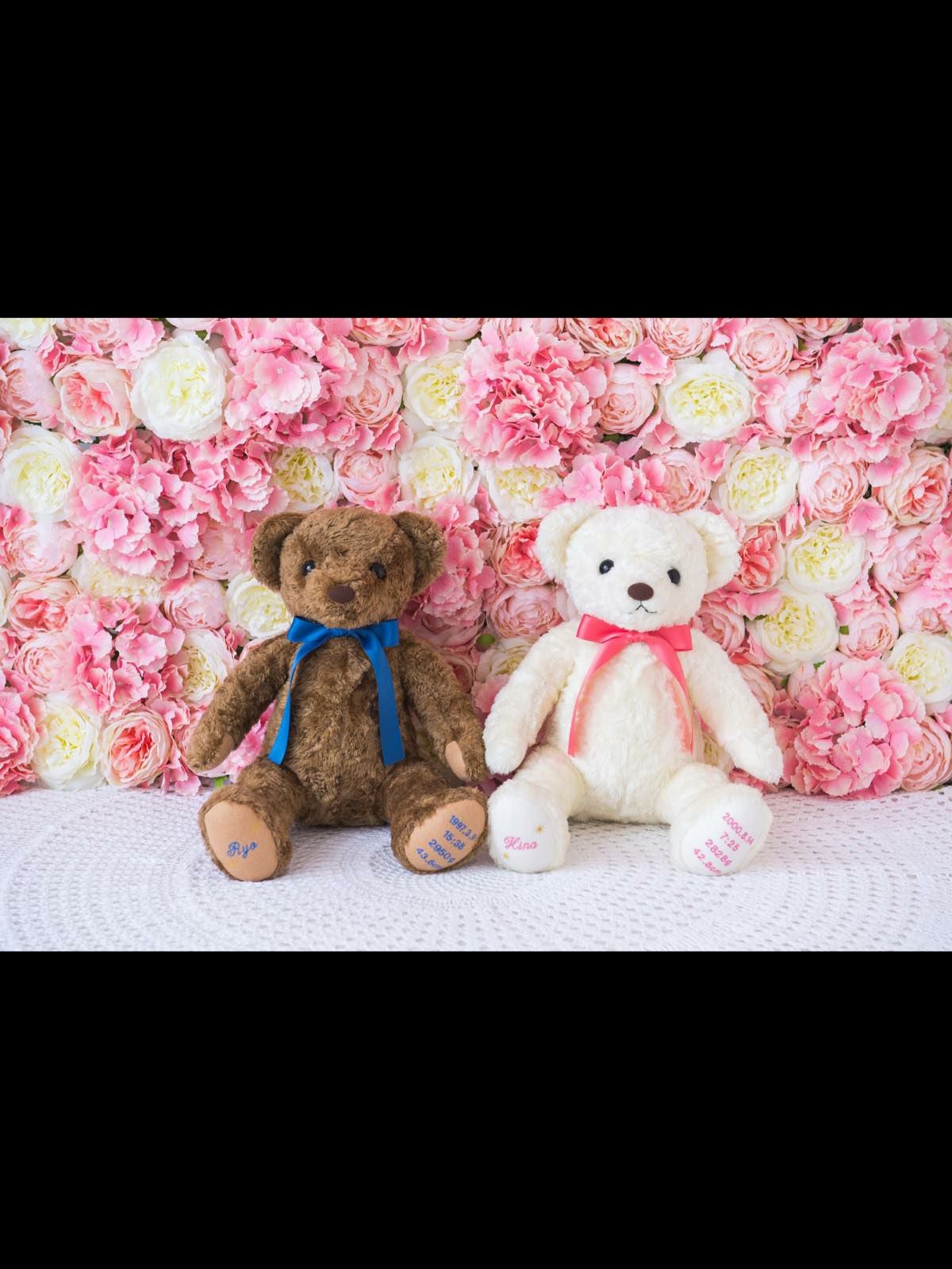 2体セット】刺繍入りウェイトドール（体重ベア）【シュガーベア