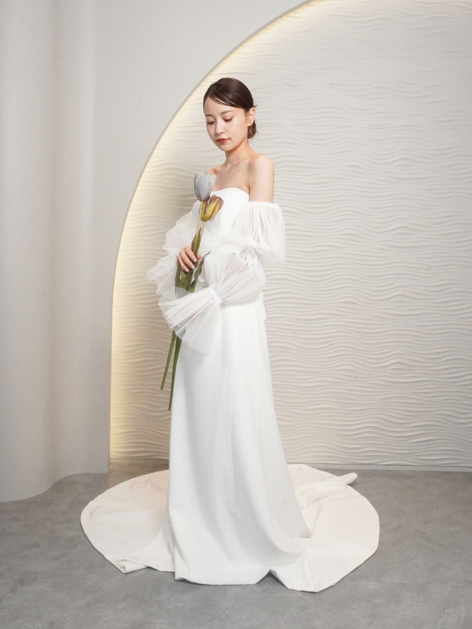 2wayプリーツキャンディスリーブ スレンダードレス〈PD-WDOR-213