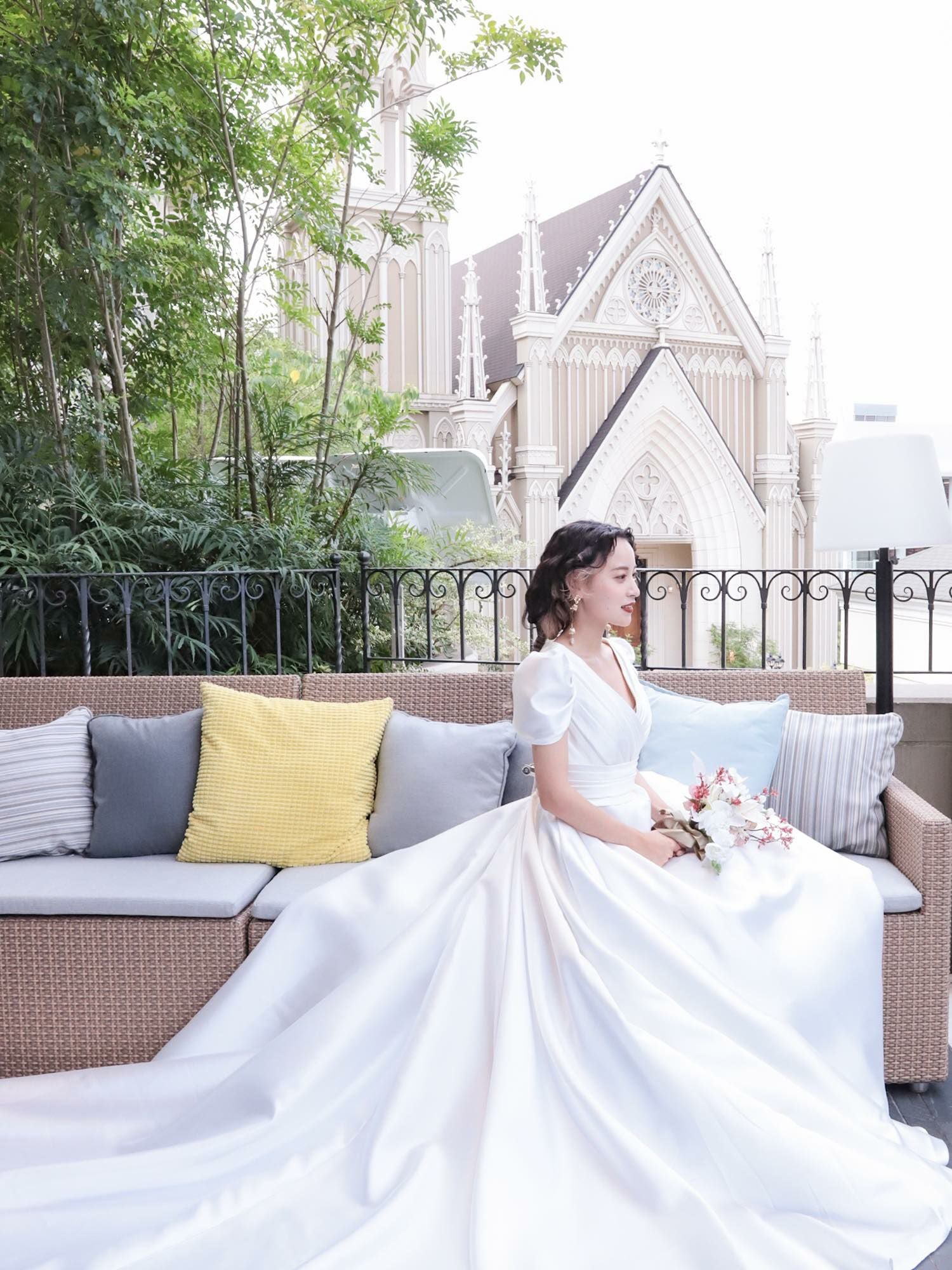 3泊4日】2wayミカドサテンドレス-パフスリーブ〈PD-WDOR-63〉 | DRESSY