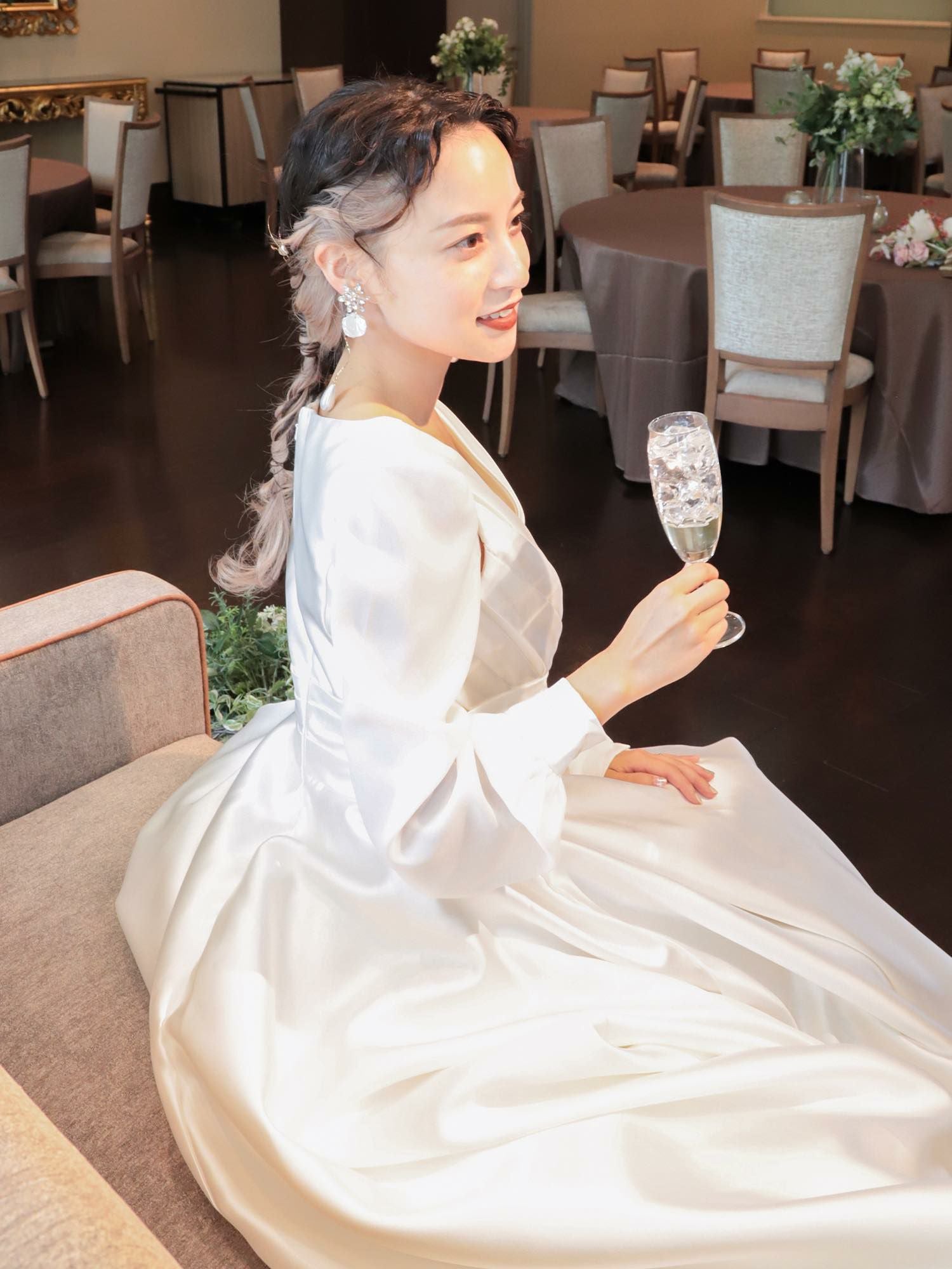 3泊4日】2wayミカドサテンドレス-ロングスリーブ〈PD-WDOR-62