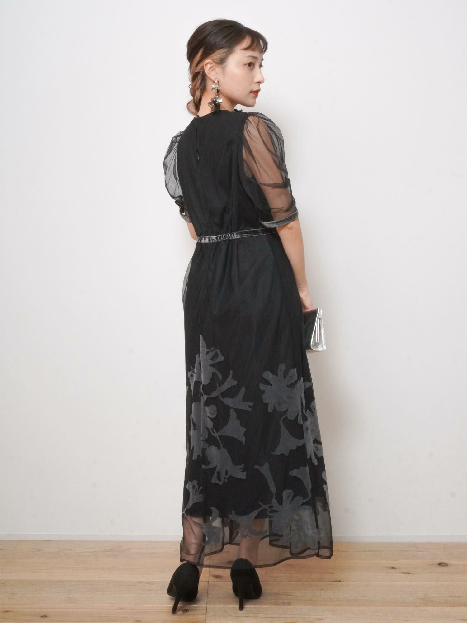 レンタル】フロッキーフラワータイトドレス【GD-RTL-04】 パーティー