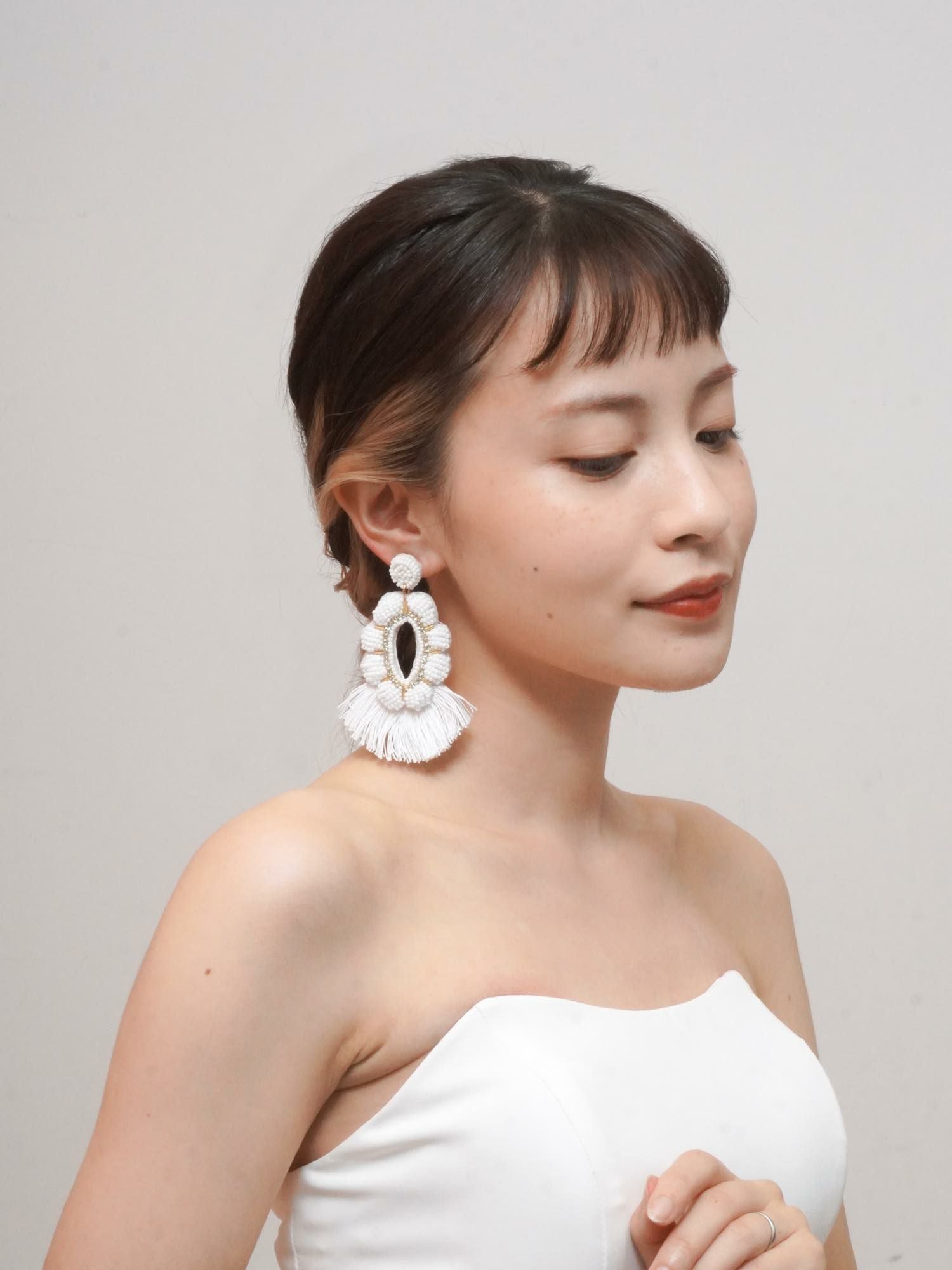 刺繍タッセル イヤリング&ピアス〈PV-COER-14〉 | DRESSY ONLINE