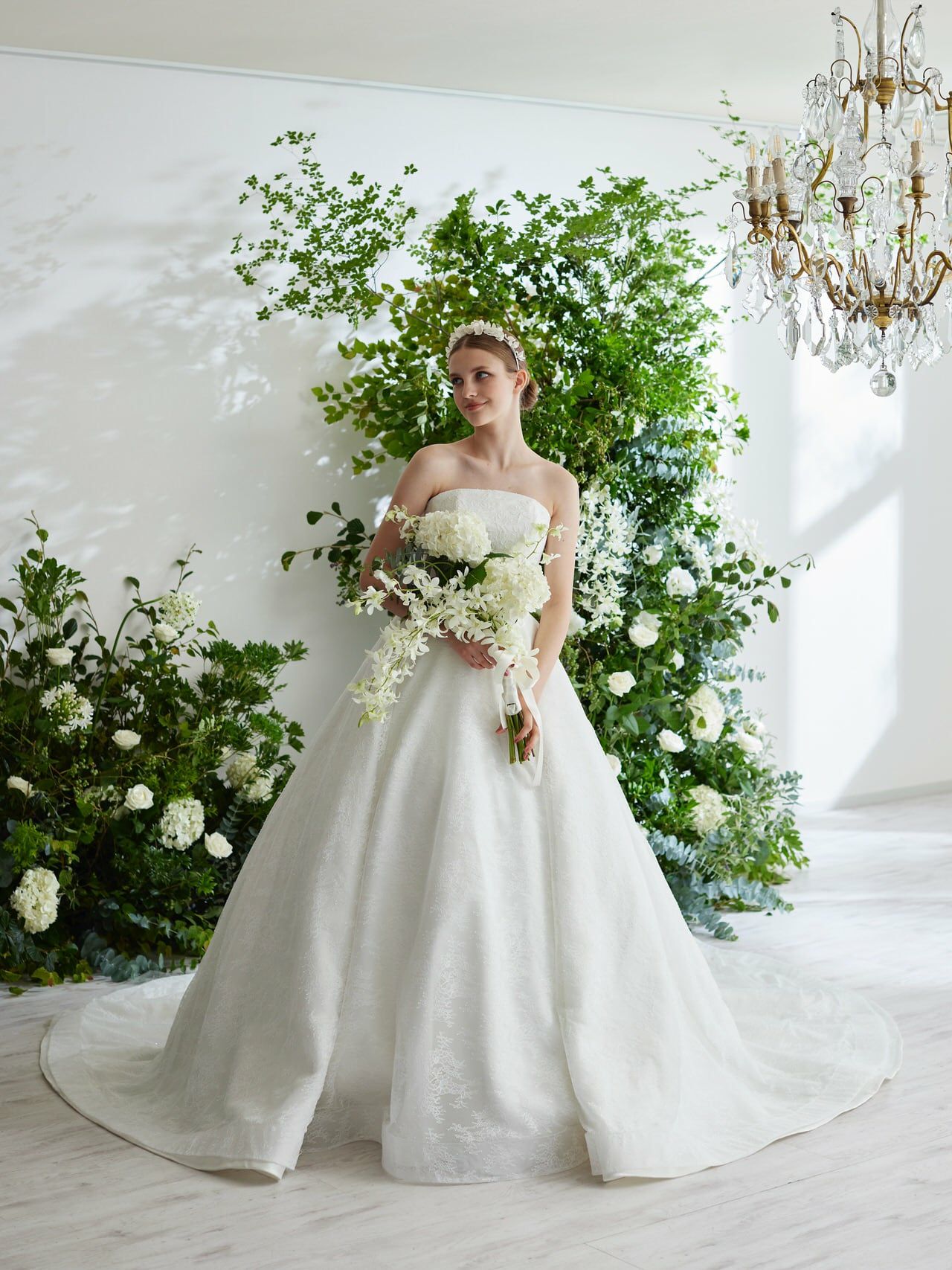 ベアトップサテンウェディングドレス結婚式 ウェディングドレス ベア 