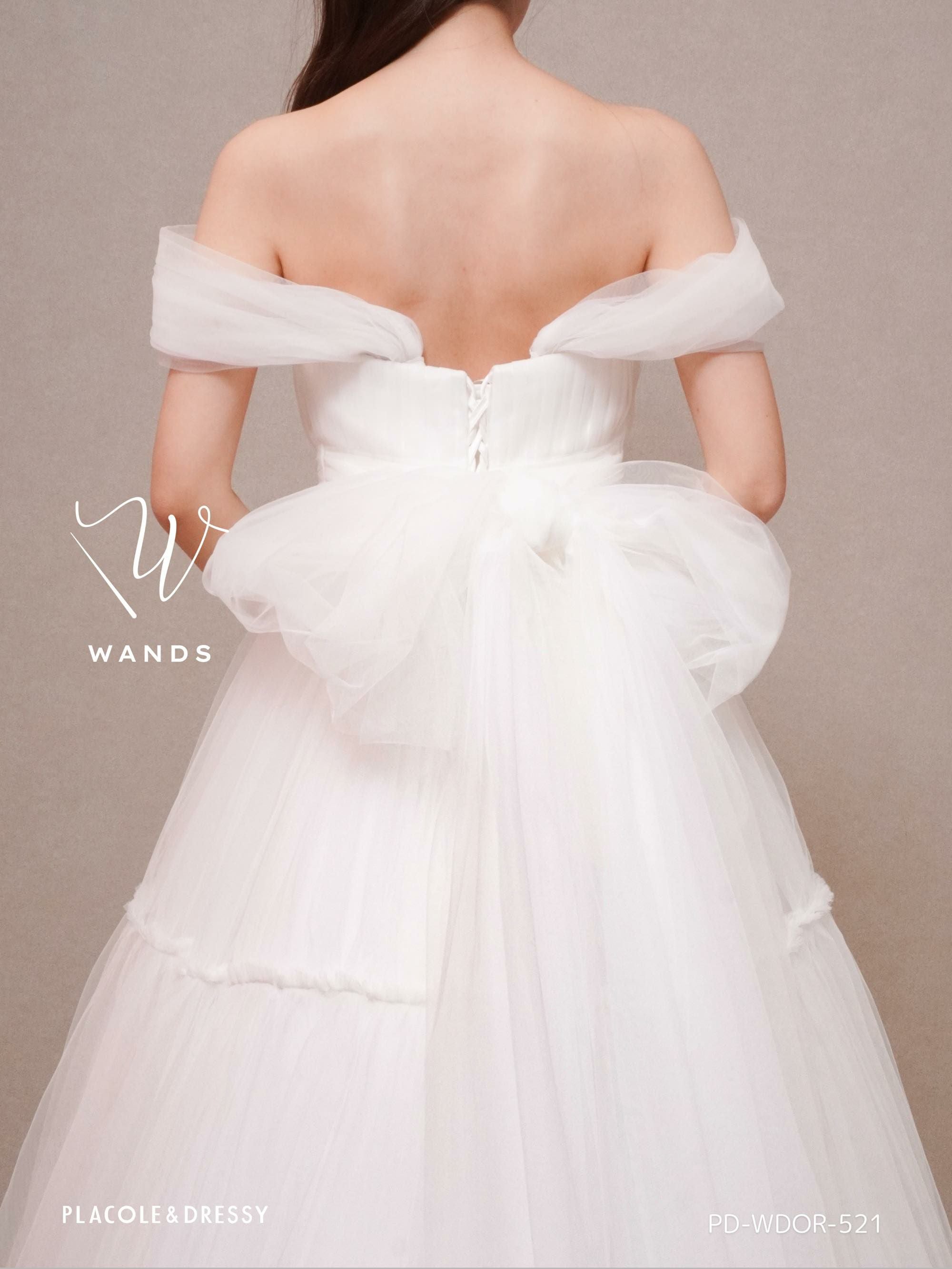 バックリボン ティアードチュールドレス〈PD-WDOR-521〉 | DRESSY